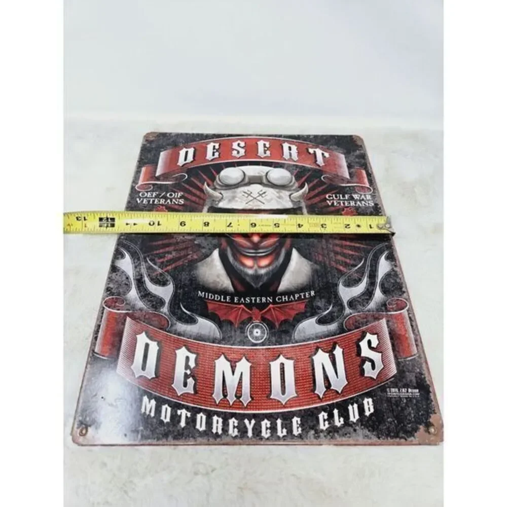 Desert Demons Gulf War Veterans Man Cave Military Metal Sign‎ 12 X 15 Motorcyle